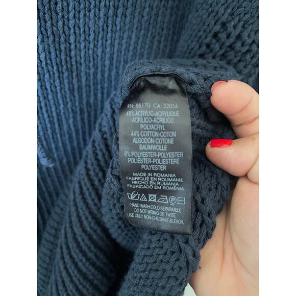 Anthropologie Moth Ashbury Chunky Knit Reglan Lace Asweater - Picture 6 of 6